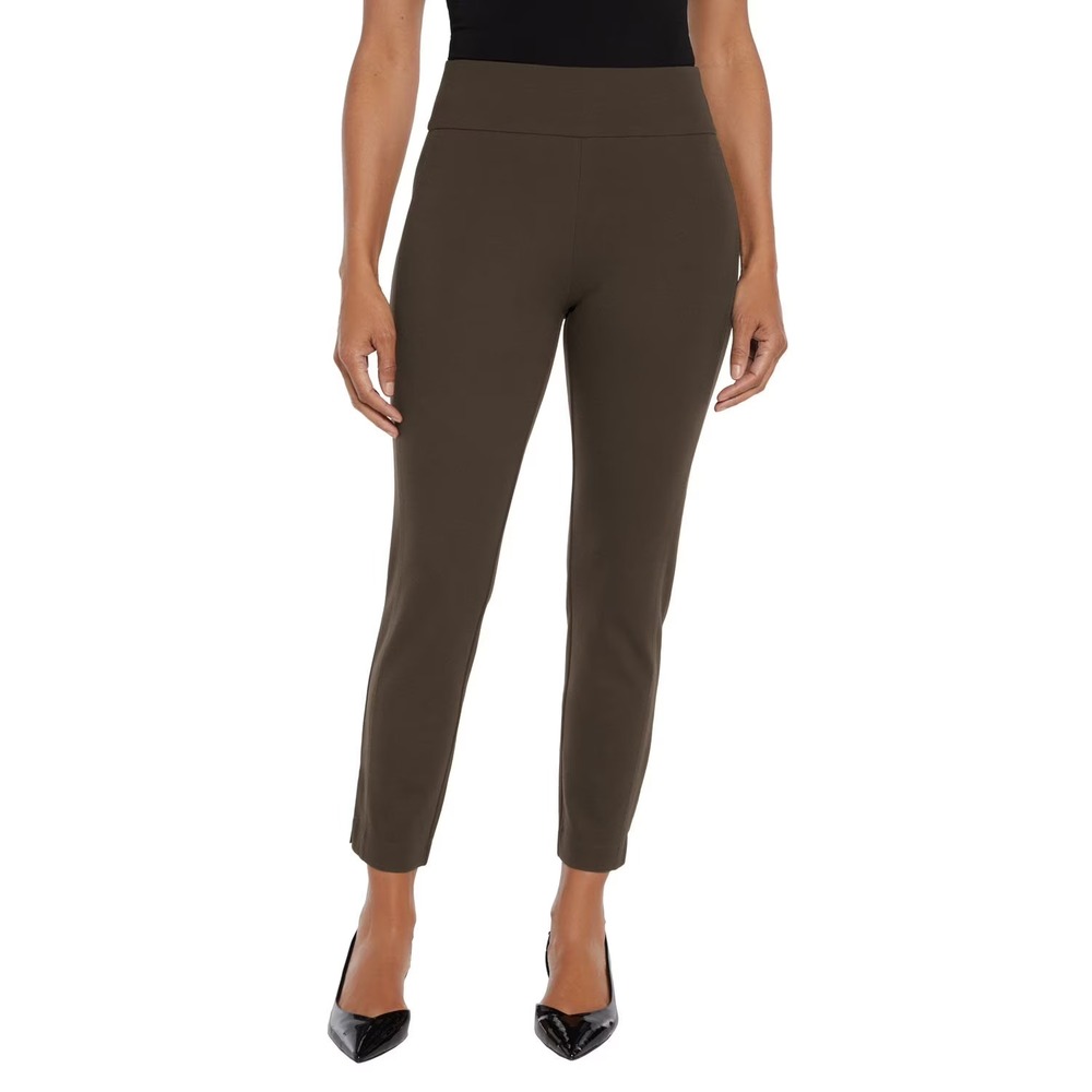 Express Womens High Rise Ankle Ponte Pants Brown XXL